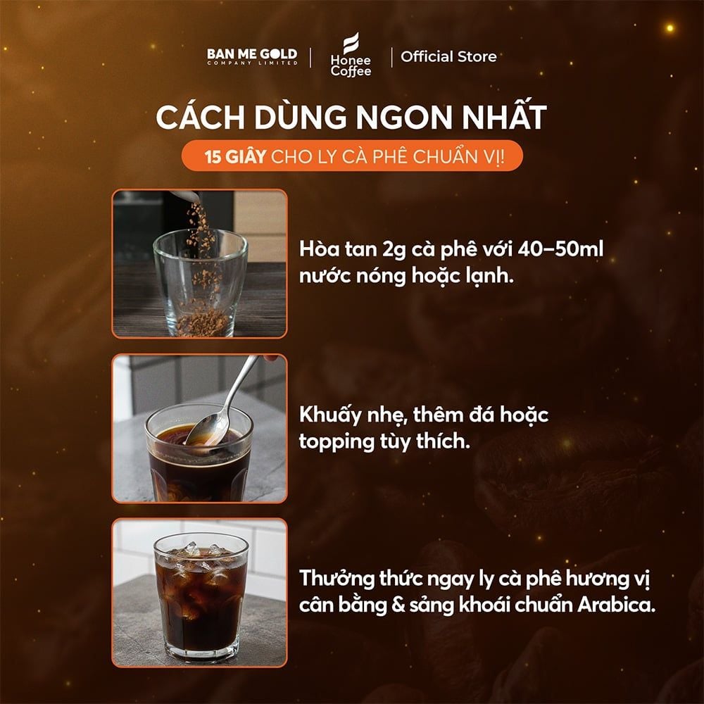 Cà Phê Hòa Tan Sấy Lạnh Hương Chồn Americano 100% Arabica - Hũ (50g) | BMG