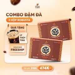 [COMBO TIỆN LỢI] 2 Hộp Cà Phê Sấy Lạnh Robusta (2.5g x 40 gói) Cafe Sấy Lạnh Đậm Đà Tiện Mang Đi Du Lịch - Honee Coffee