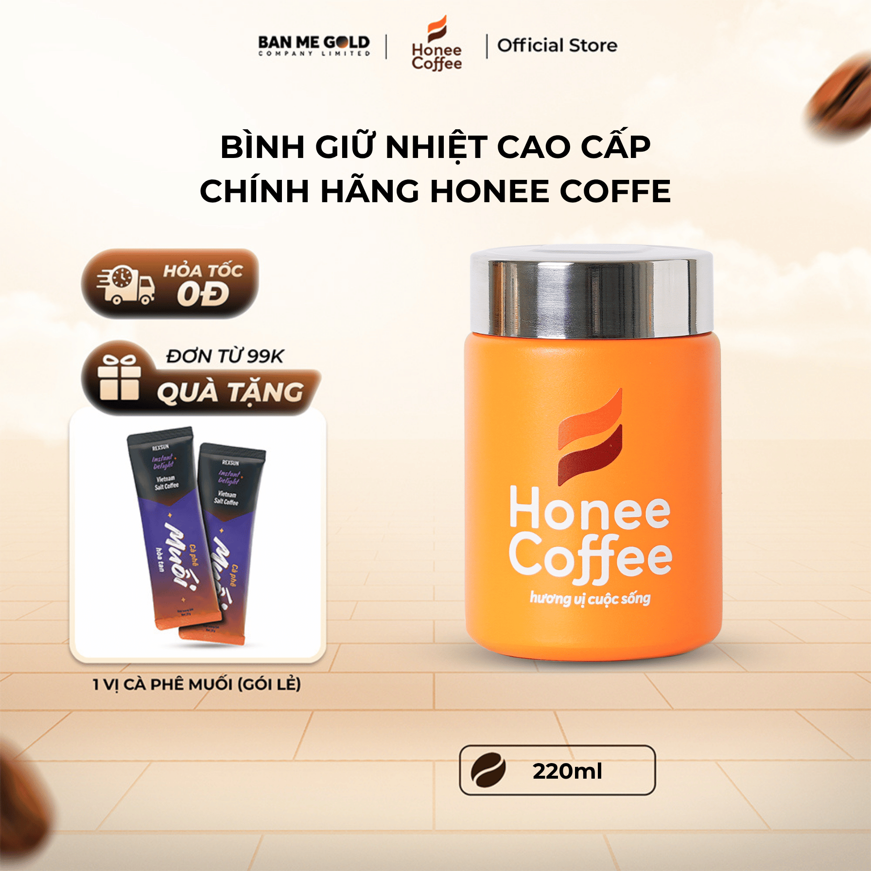 BÌNH GIỮ NHIỆT HONEE COFFEE 220ML