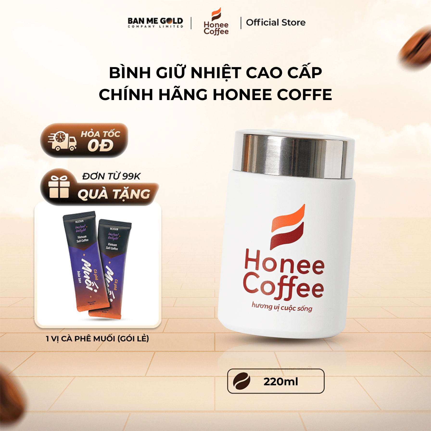 BÌNH GIỮ NHIỆT HONEE COFFEE 220ML