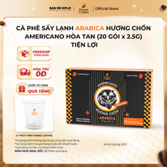 Cà Phê Sấy Lạnh  Arabica  - Gu nhẹ nhàng - Hộp 50g (20 gói) Tiện lợi mang đi du lịch - Ban Me Gold