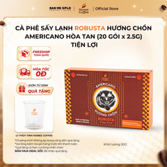 Cà phê sấy lạnh Robusta - Gu đậm đà - Hộp 50g (20 gói) Tiện lợi mang đi du lịch - Chính Hãng Ban Me Gold