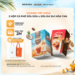 [COMBO TRẢI NGHIỆM] 2 Hộp Cà Phê Hòa Tan Sữa Dừa Cocofé / Cafe Sữa Đá Truyền Thống Tiện Lợi - 60 Gói - Chính Hãng Ban Me Gold
