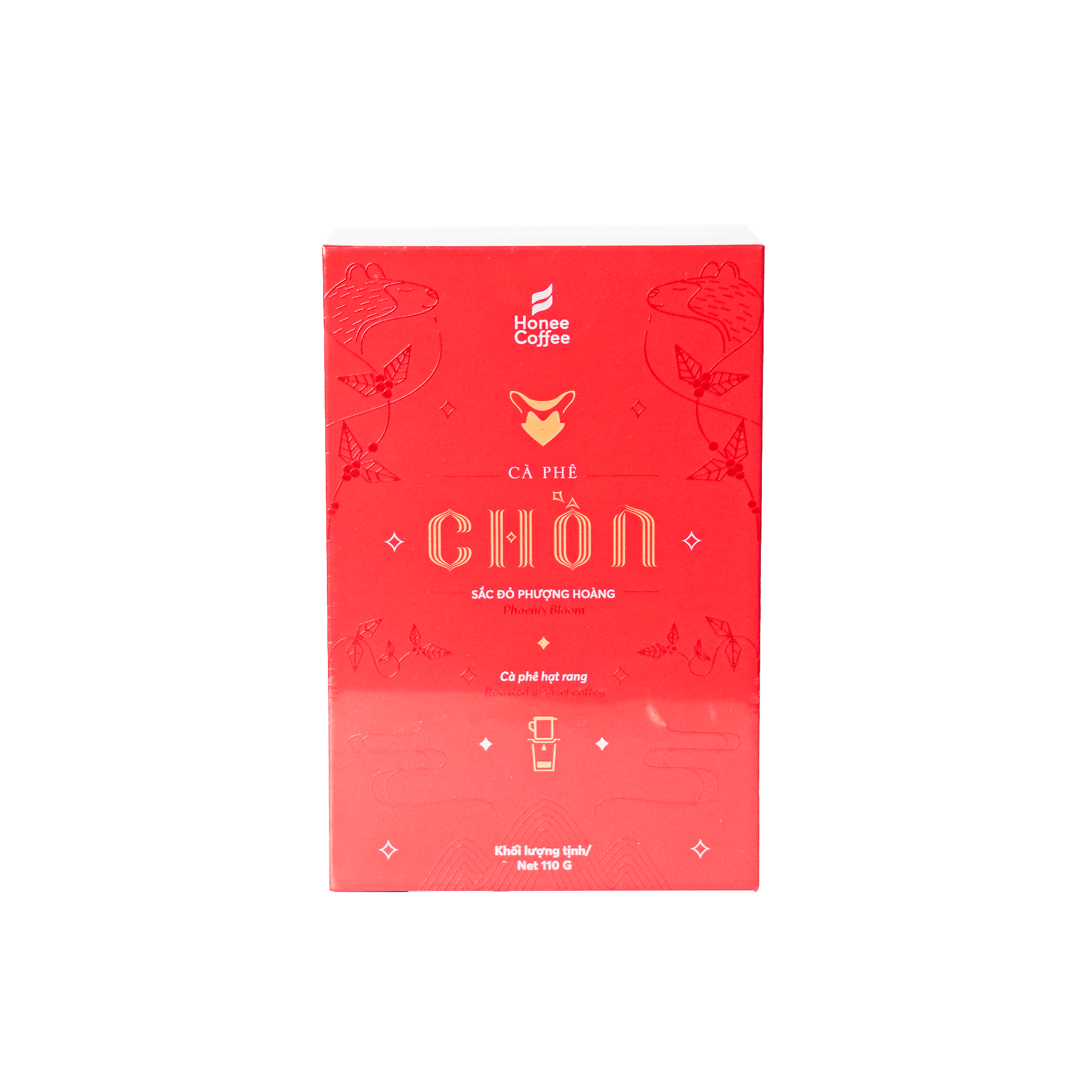 HỘP QUÀ HẠT RANG CHỒN SẮC ĐỎ PHƯỢNG HOÀNG (110G) - HỘP GIẤY