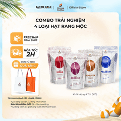 [TIẾT KIỆM] 4 Túi Cà Phê Nguyên Chất 100% Arabica / Robusta / Culi / Moka (250gr pour over) Chính Hãng Ban Me Gold - Honee Coffee