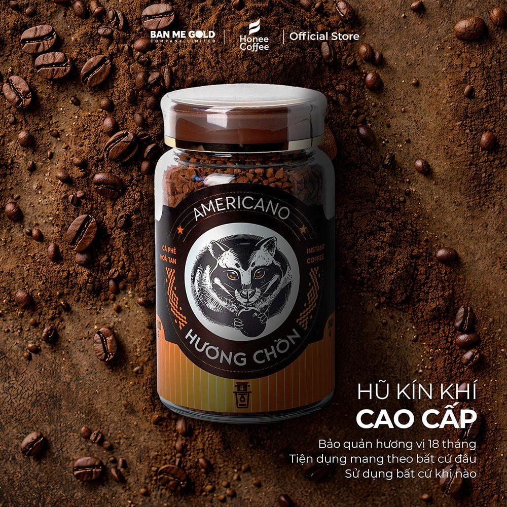 Cà Phê Hương Chồn Sấy Lạnh Americano (30g/80g) - Cà Phê Hòa Tan Sấy Lạnh 100% Robusta