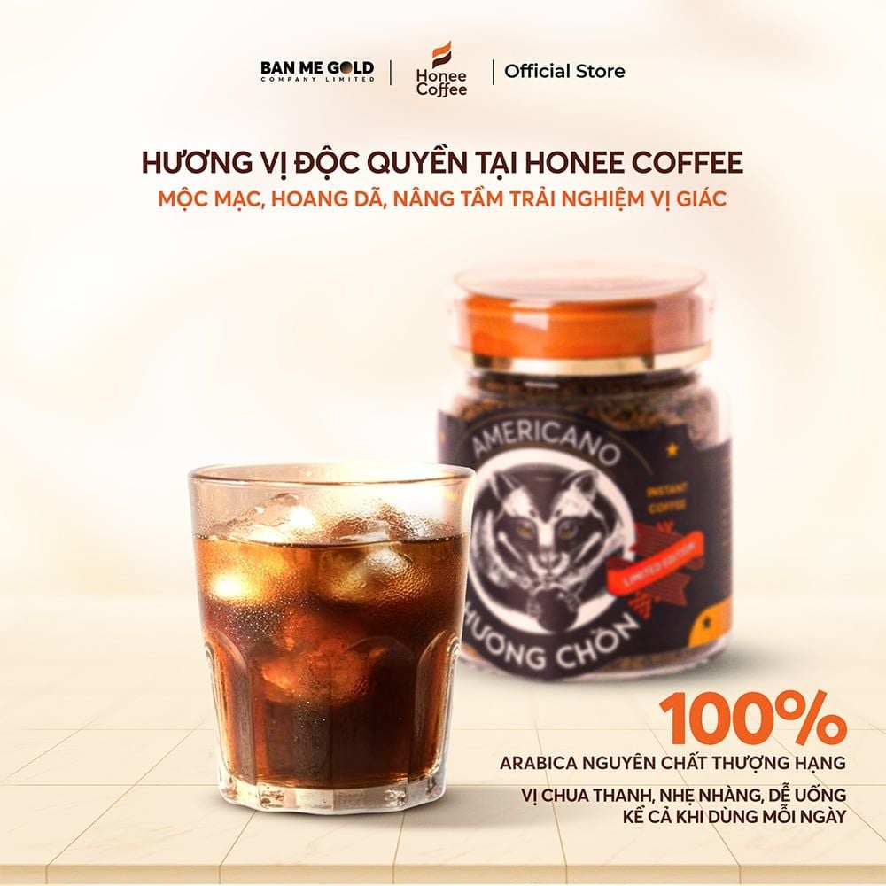 Cà Phê Sấy Lạnh Hương Chồn Americano (50g) - Cà Phê Hòa Tan Sấy Lạnh 100% Hạt Arabica