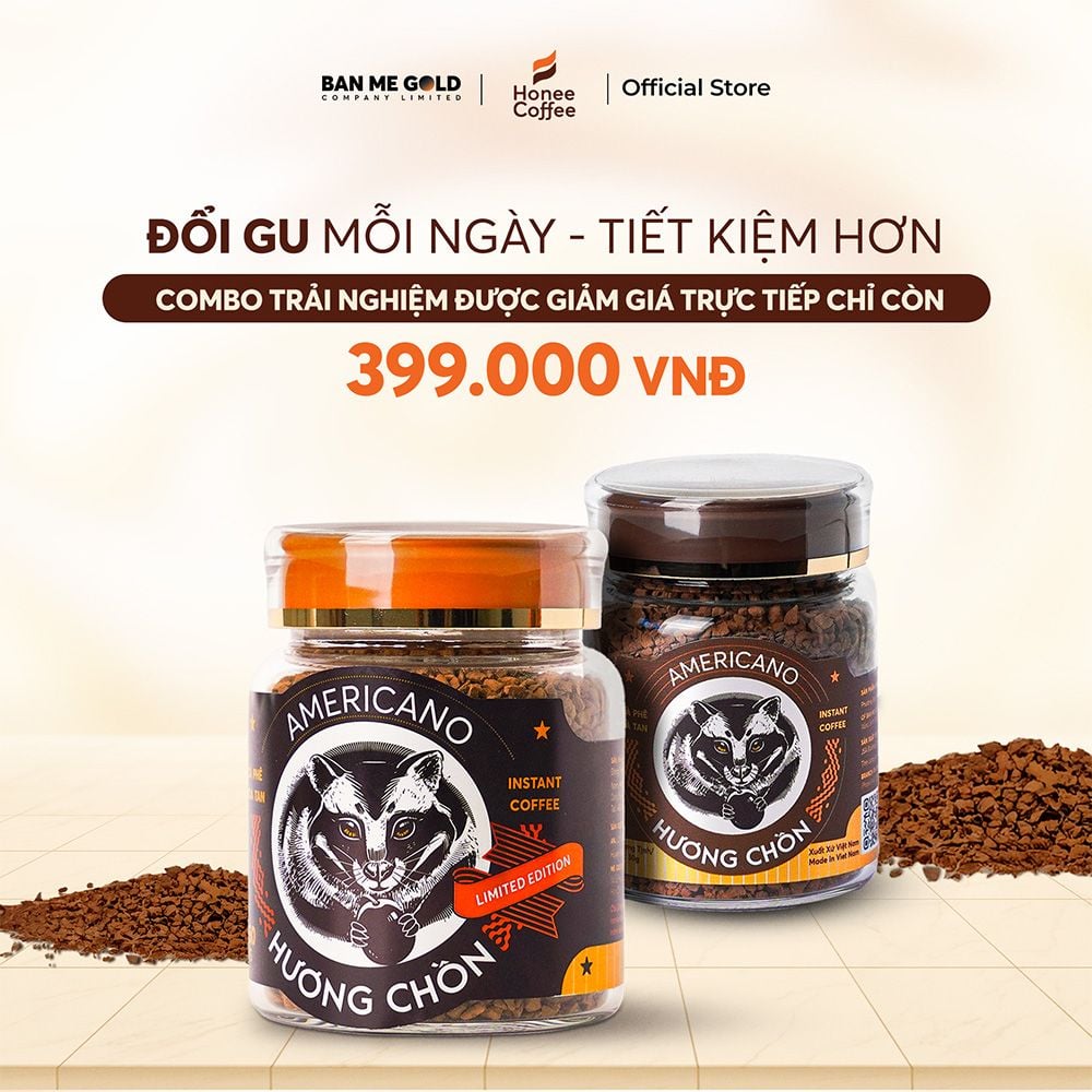 [COMBO TRẢI NGHIỆM] 100% Cà Phê Arabica (50g) x Robusta (30g) Sấy Lạnh Hương Chồn Americano