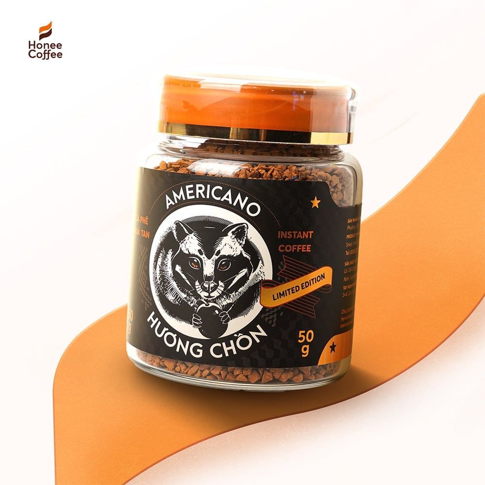 Cà Phê Hòa Tan Sấy Lạnh Hương Chồn Americano 100% Arabica - Hũ (50g) | BMG