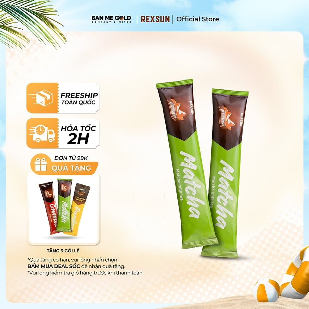 Trà Sữa Matcha Hoà Tan - Instant Delight - Hộp 160g (10 Gói) - Trà Sữa Trà Xanh Hòa Tan Chính Hãng Ban Me Gold - REXSUN
