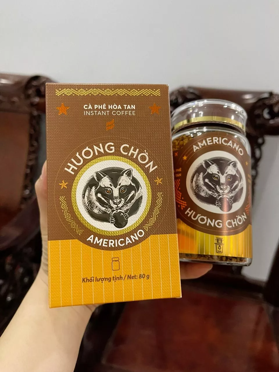Cà Phê Hòa Tan Sấy Lạnh Hương Chồn Americano 100% Robusta - Hũ (30g/80g) | BMG