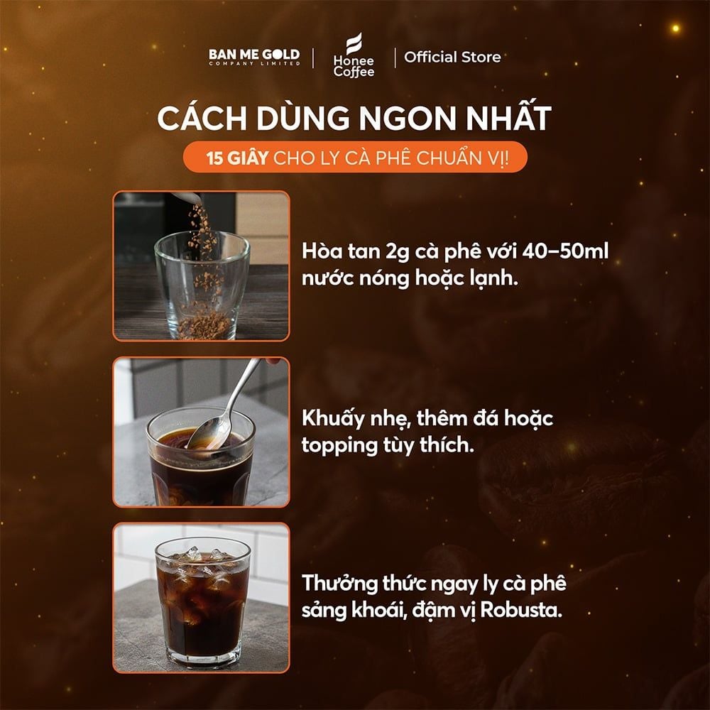 Cà Phê Hòa Tan Sấy Lạnh Hương Chồn Americano 100% Robusta - Hũ (30g/80g) | BMG