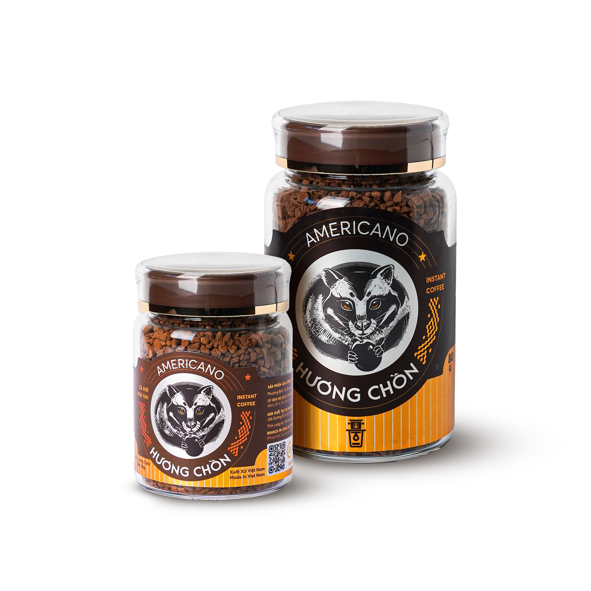 Cà Phê Hương Chồn Sấy Lạnh Americano (30g/80g) - Cà Phê Hòa Tan Sấy Lạnh 100% Robusta