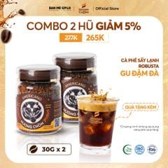 [COMBO TỈNH TÁO] 2 Hũ Cà Phê Sấy Lạnh Robusta (30g x 2) - Cafe Sấy Lạnh Hương Chồn - Cà Phê Chồn Hoà Tan Ban Me Gold