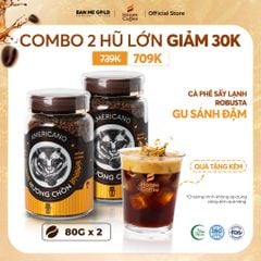 [COMBO NĂNG LƯỢNG] 2 Hũ Cà Phê Sấy Lạnh Robusta (80g x 2) - Cafe Sấy Lạnh Hương Chồn - Cà Phê Chồn Hoà Tan Ban Me Gold