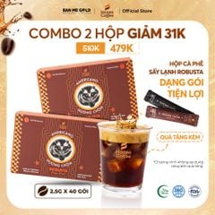 [COMBO TIỆN LỢI] 2 Hộp Cà Phê Sấy Lạnh Robusta (2.5g x 40 gói) Cafe Sấy Lạnh Đậm Đà Tiện Mang Đi Du Lịch - Honee Coffee