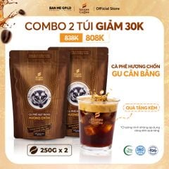 [COMBO ĐẬM VỊ] 2 Túi Cà Phê Hương Chồn (Nâu) NGUYÊN HẠT (250g x 2) - Cafe Rang Xay Nguyên Chất - Cà Phê Chồn Honee Coffee
