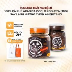 [COMBO TRẢI NGHIỆM] 100% Cà Phê Arabica (50g) x Robusta (30g) Sấy Lạnh Hương Chồn Americano