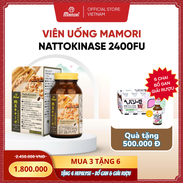 Viên Uống Mamori Nattokinase 2400FU Hỗ Trợ Phòng Ngừa Đột Qụy