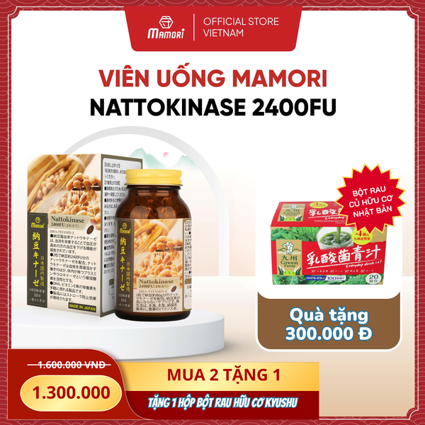 Viên Uống Mamori Nattokinase 2400FU Hỗ Trợ Phòng Ngừa Đột Qụy