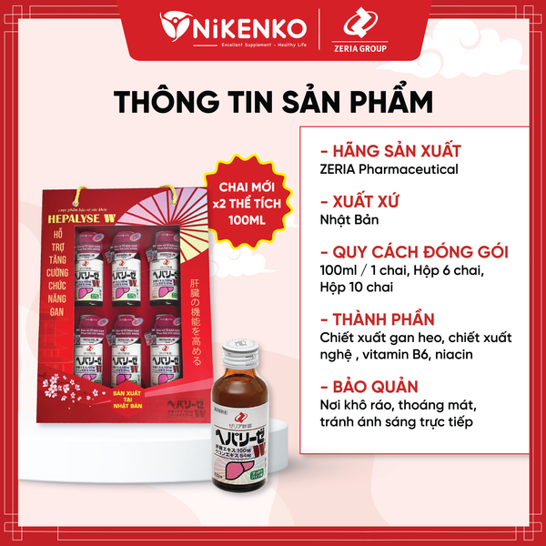 (Chai mới - X2 thẻ tích) Gan Uống Hepalyse W- 100ml- Giải rượu bổ gan