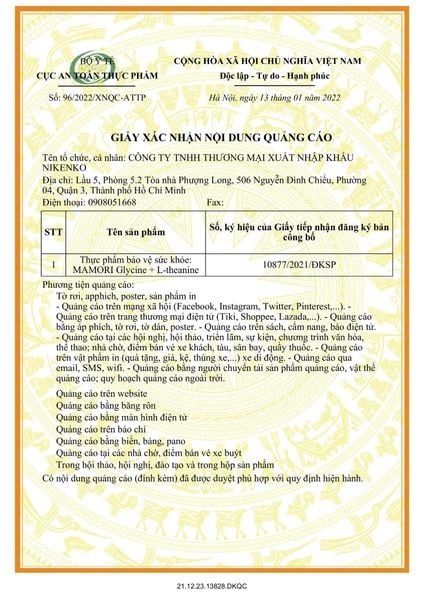 Viên Uống Mamori Glycine + L-theanine Giảm Căng Thẳng, Hỗ Trợ Giấc Ngủ