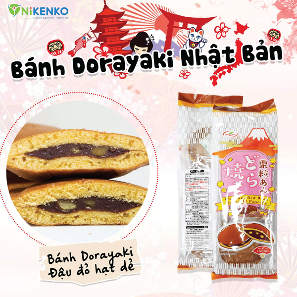 Bánh Dorayaki Kabuki – Hạt Dẻ Béo Bùi, Hòa Quyện Đậu Đỏ Nhật