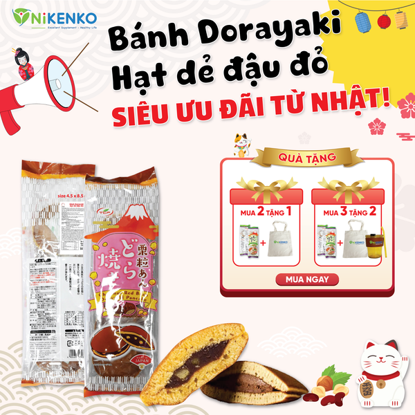 Bánh Dorayaki Kabuki – Hạt Dẻ Béo Bùi, Hòa Quyện Đậu Đỏ Nhật