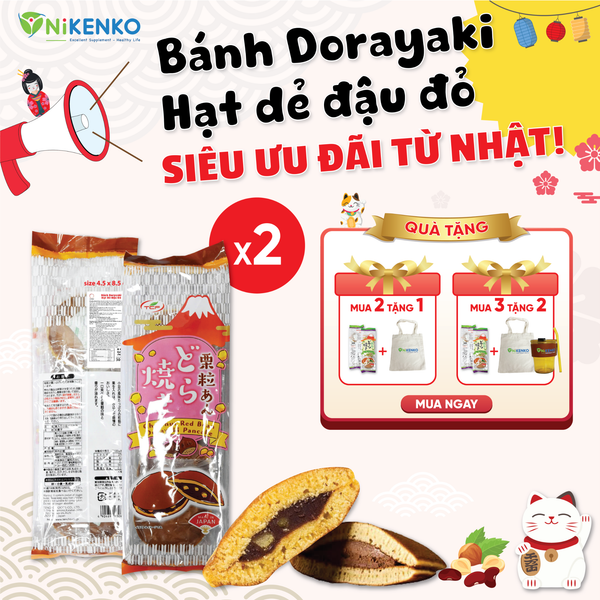 Bánh Dorayaki Kabuki – Hạt Dẻ Béo Bùi, Hòa Quyện Đậu Đỏ Nhật