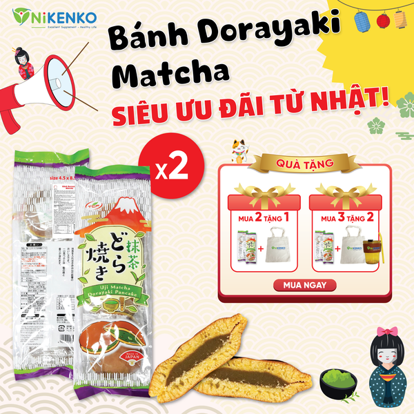 Dorayaki Matcha – Vị Trà Xanh Thanh Mát Chuẩn Nhật - 5 cái