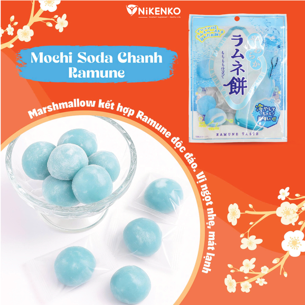 Bánh Mochi Soda Chanh Ramune 115g - Mát Lạnh, dẻo mềm chuẩn Nhật