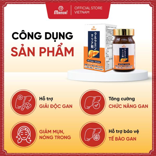 Viên Uống Mamori Hỗ Trợ Chức Năng Gan, Men gan cao, Thải độc gan, Gan nhiễm mỡ