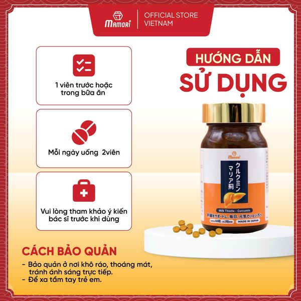 Viên Uống Mamori Hỗ Trợ Chức Năng Gan, Men gan cao, Thải độc gan, Gan nhiễm mỡ