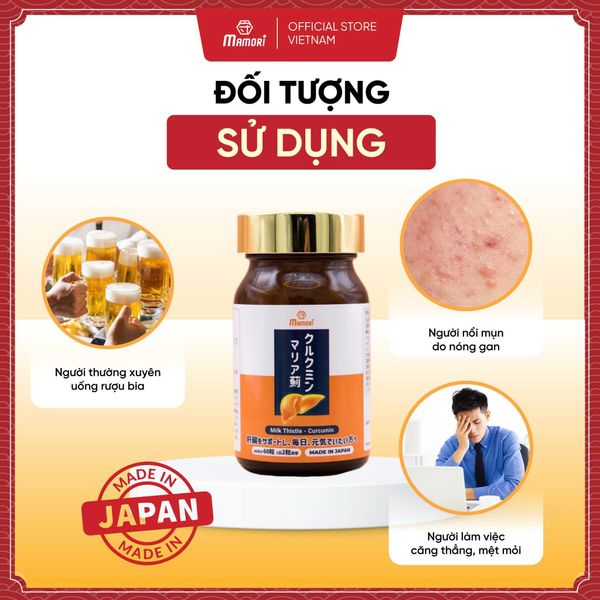 Viên Uống Mamori Hỗ Trợ Chức Năng Gan, Men gan cao, Thải độc gan, Gan nhiễm mỡ