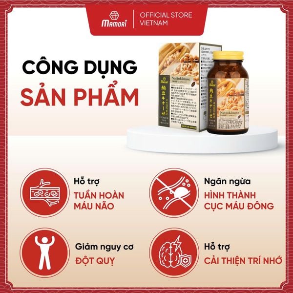 Viên Uống Mamori Nattokinase 2400FU Hỗ Trợ Phòng Ngừa Đột Qụy