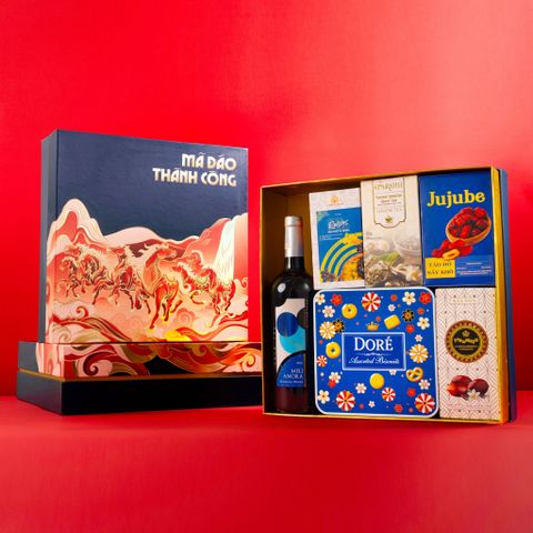 Set quà Mã Đáo Thành Công( Đỏ và Xanh Dương) A14-9