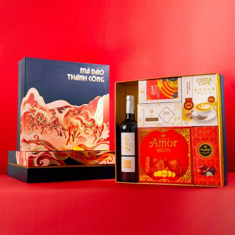 Set quà Mã Đáo Thành Công( Đỏ và Xanh Dương) A15-9