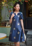  Đầm suông Tafta gấm - TFL336NAVY 