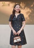 Đầm suông Tafta gấm - TFL337BLK 