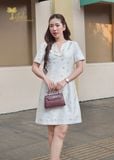  Đầm suông Tafta gấm - TFL337WHT 