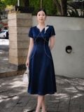  Đầm Midi Xòe Lụa Ruby Cao Cấp TIFALU Đầm Trung Niên Thanh Lịch U40-U60 - TFL434 