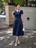  Đầm Midi Xòe Lụa Ruby Cao Cấp TIFALU Đầm Trung Niên Thanh Lịch U40-U60 - TFL434 