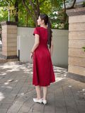  Đầm Midi Xòe Lụa Ruby Cao Cấp TIFALU Đầm Trung Niên Thanh Lịch U40-U60 - TFL434 