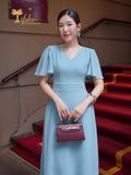  Đầm Dài Maxi Cổ V (có Bigsize) Cho Quý Cô U40-U60 - TFL746 