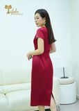  Đầm tiệc midi dáng ôm bính eo - TFL826RED 