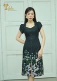  Đầm midi dáng ôm chất gấm tafta - TFL829GTBLK 