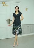  Đầm midi dáng ôm chất gấm tafta - TFL829GTBLK 