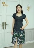  Đầm midi dáng ôm chất gấm tafta - TFL829GTBLK 