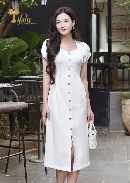  Đầm midi dáng ôm dự tiệc - TFL829WHT 