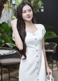  Đầm midi dáng ôm dự tiệc - TFL829WHT 